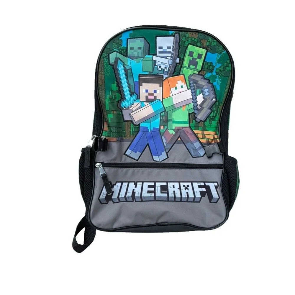 Minecraft Multicolor Kids Backpack Steve Alex Creeper Polyester Medium Zip